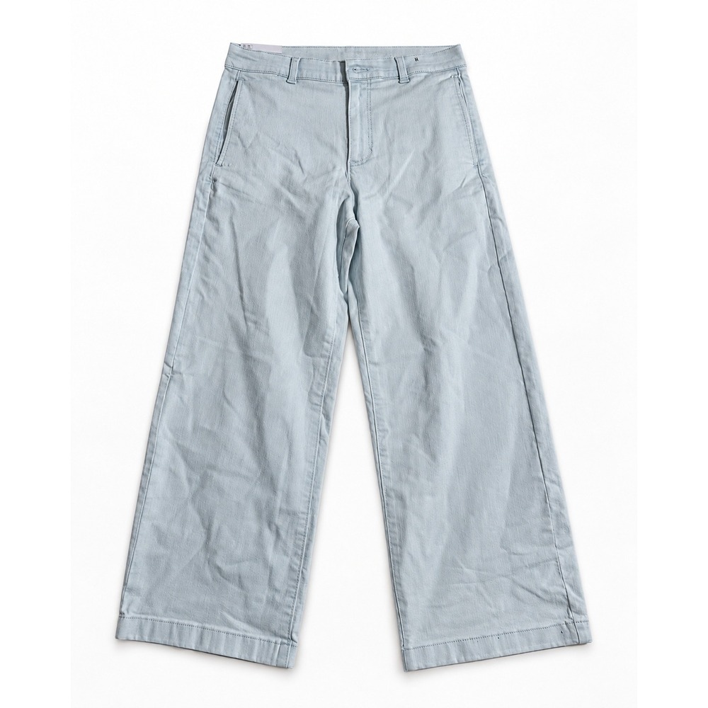 Ella Moss Womens Wide Leg Crop Pants Light Blue Denim Trousers Size 6